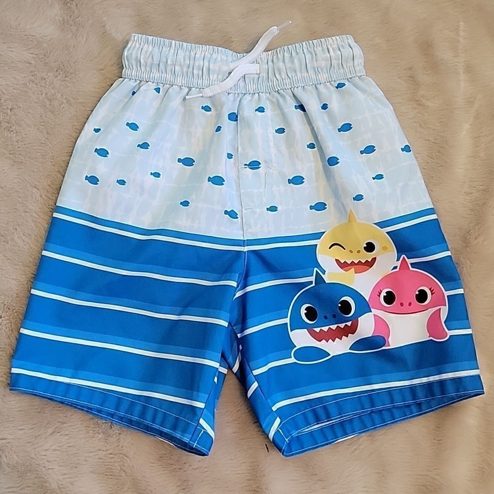 PING FONG BABY SHARK SWIM TRUNKS, SIZE 4T